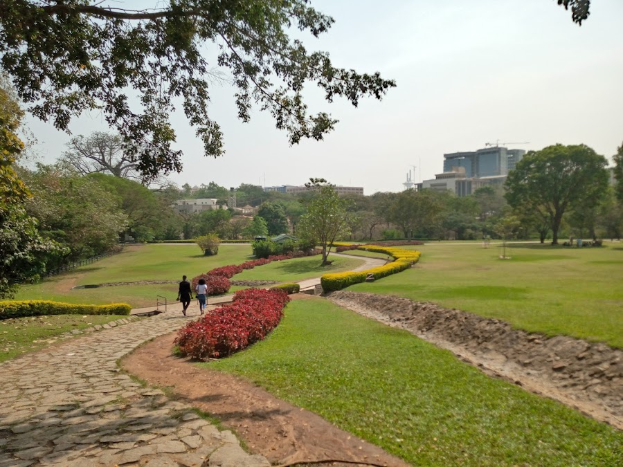 Walking paths and flowerbeds at Millennium Park, Abuja