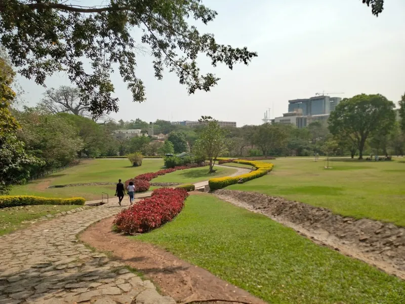 Walking paths and flowerbeds at Millennium Park, Abuja