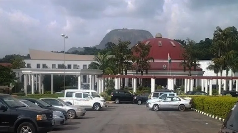 Aso Rock rising behind Abuja